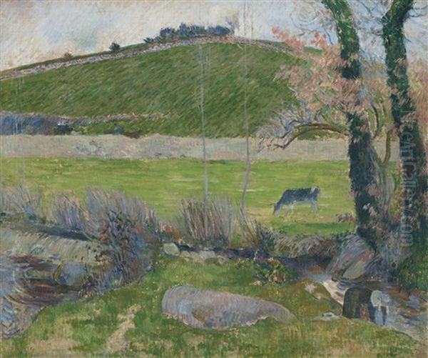 Sur L'aven En Amont De Pont-aven Oil Painting by Paul Gauguin