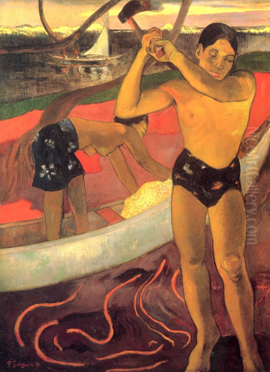 L'homme A La Hache Oil Painting by Paul Gauguin