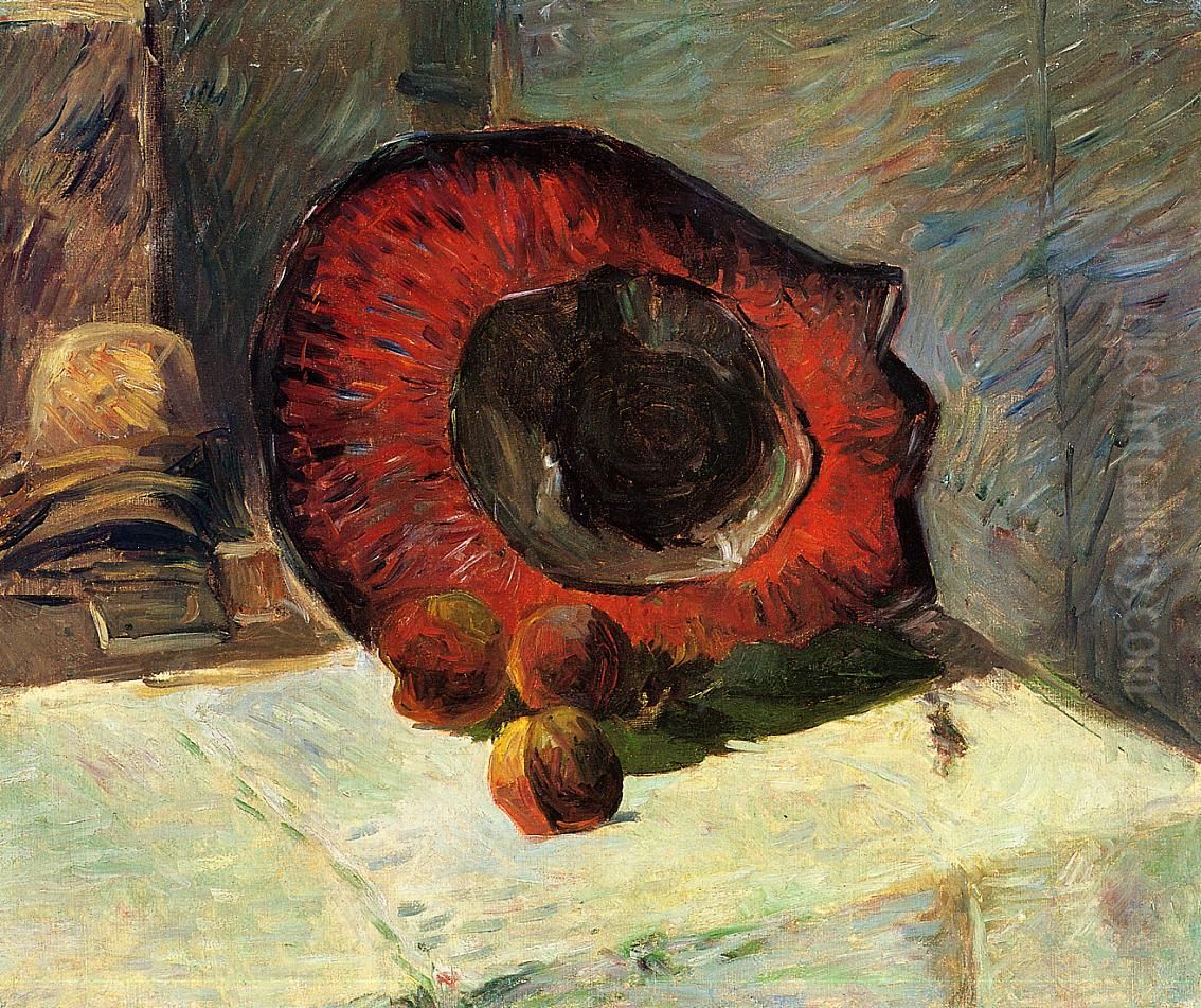 Le Chapeau Rouge Oil Painting by Paul Gauguin