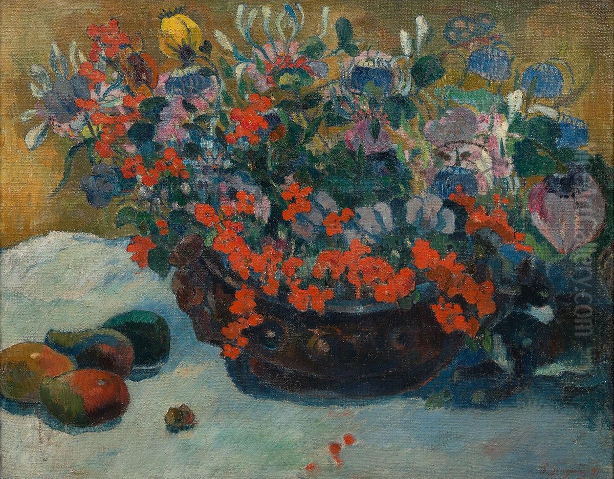 Bouquet De Fleurs Oil Painting by Paul Gauguin