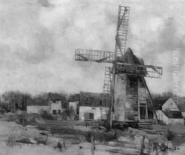 A Windmill Oil Painting by David Gauld