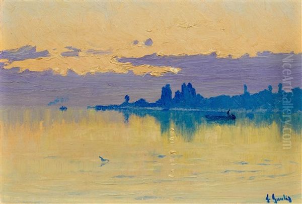 Lake Geneva Oil Painting by Fernand Gaulis
