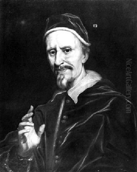 Portrait Of Pope Clement Ix Oil Painting by Giovanni Battista Gaulli