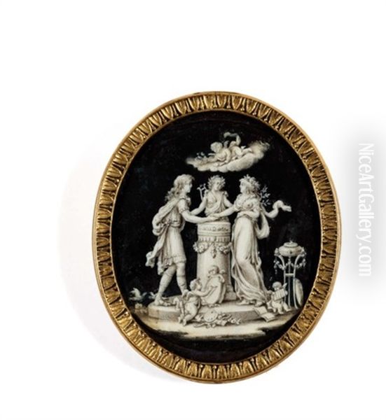 Rencontre Sur L'autel De L'amour Oil Painting by Jacques-Joseph de Gault