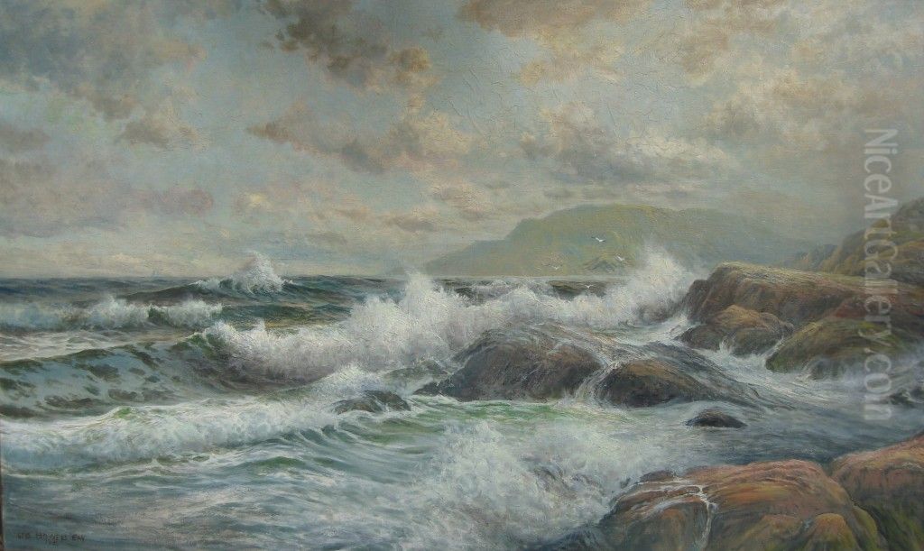 Crashing Waves Oil Painting by George Howell Gay
