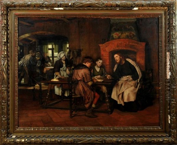 Jesus Und Der Zollner Oil Painting by Eduard Karl Franz von Gebhardt