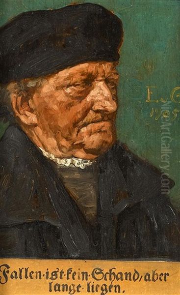 Portrat Thilo Von Sickingen Oil Painting by Eduard Karl Franz von Gebhardt