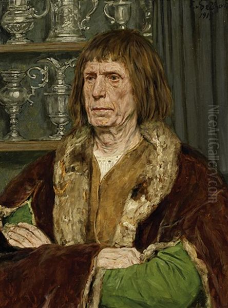 Altdeutscher Patrizier Oil Painting by Eduard Karl Franz von Gebhardt