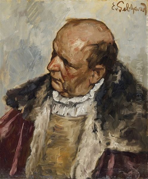 Mannlicher Charakterkopf Oil Painting by Eduard Karl Franz von Gebhardt