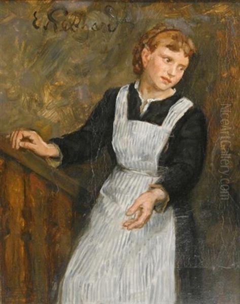 Das Dienstmadchen Oil Painting by Eduard Karl Franz von Gebhardt