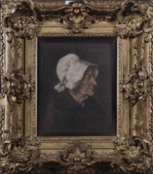 Bildnis Einer Alteren Dame Mit Weiser Haube Oil Painting by Eduard Karl Franz von Gebhardt