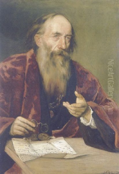 Bildnis Eines Alteren Mannes Oil Painting by Eduard Karl Franz von Gebhardt