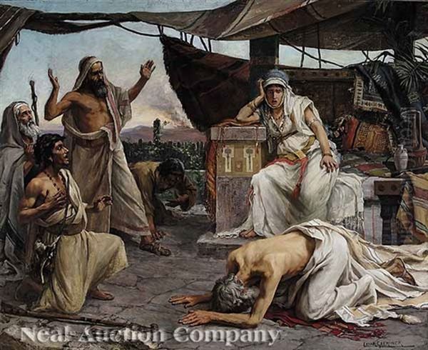 The Brothers Of Joseph Prostrate Before Him Oil Painting by Cesar Geerinck