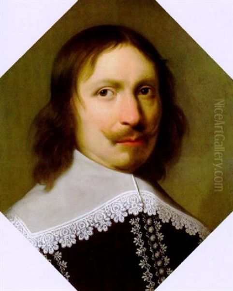 Bildnis Eines Herrn Mit Spitzenkragen Oil Painting by Wybrand Simonsz De Geest