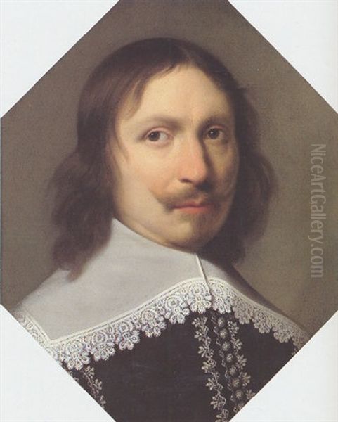 Bildnis Eines Herrn Mit Weissem Spitzenkragen Oil Painting by Wybrand Simonsz De Geest