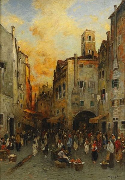 Medelhavsstad I Solnedgang Oil Painting by Wilhelm von Gegerfelt