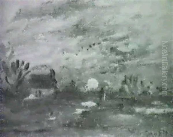 Hus I Mansken Oil Painting by Wilhelm von Gegerfelt