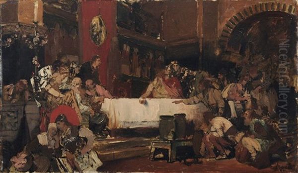 Historienszene Oil Painting by Carl Gehrts