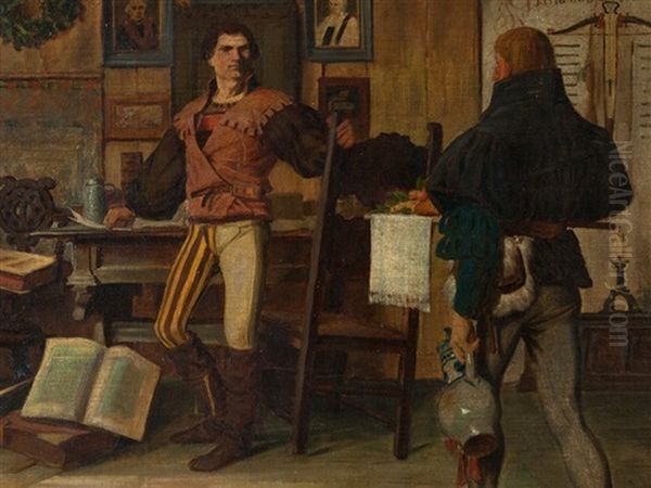 Luther On The Wartburg Oil Painting by Carl Gehrts