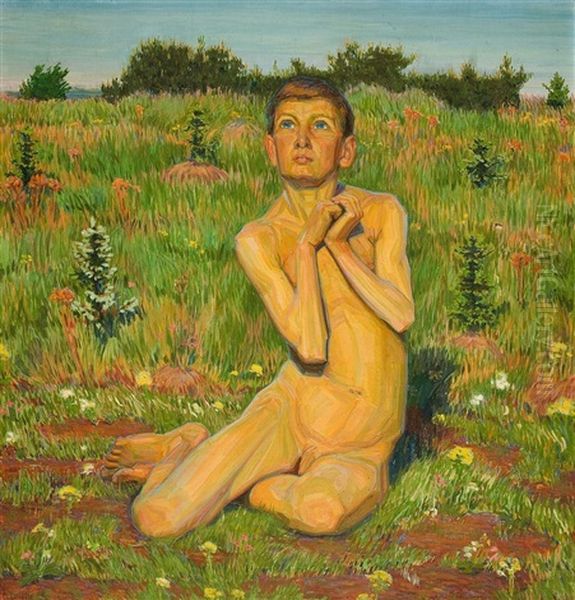 Fruhling Oil Painting by Georg Hermann Gelbke