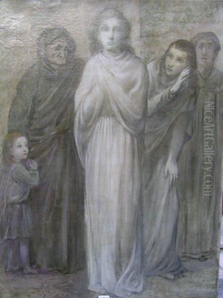 L'assemblee Oil Painting by Etienne Azambre