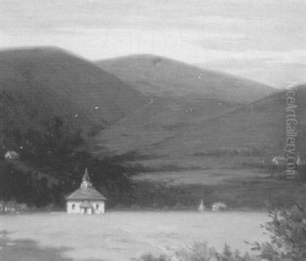 Evening In New England Town Oil Painting by Emil Gelhaar