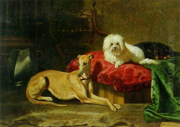 The Dog Parlour Oil Painting by Bernard de Gempt