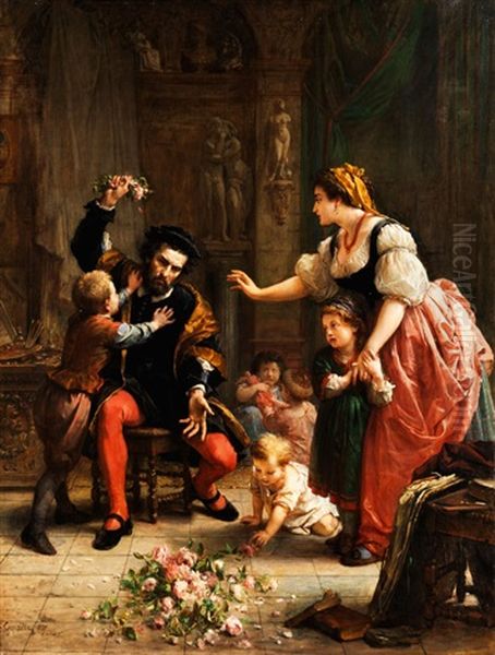 Der Erzurnte Maler Oil Painting by Felix Francois Barthelemy Genaille