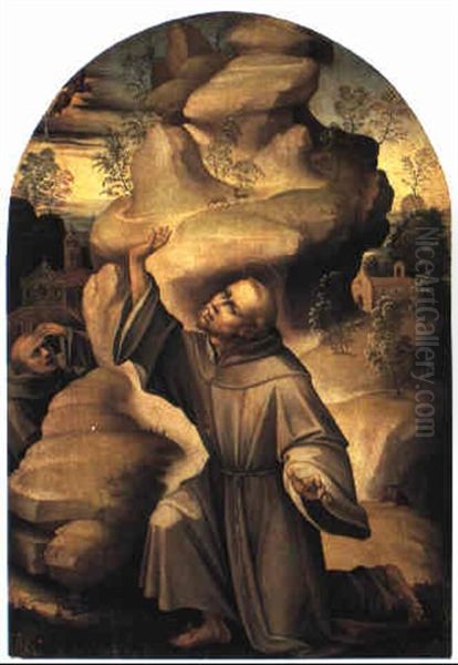 St. Francis Receiving The Stigmata Oil Painting by Girolamo Genga