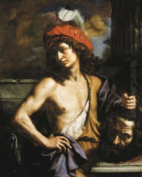 David With The Head Of Goliath Oil Painting by Benedetto Gennari the Younger