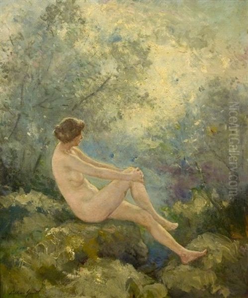 The Zen Monk Nansen Killing A Cat (a Famous Koan) Oil Painting by Lillian M. Genth