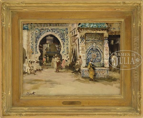 Place Nejjarine-fez Oil Painting by Lillian M. Genth