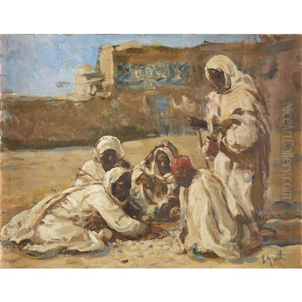 The Desert Game Oil Painting by Lillian M. Genth
