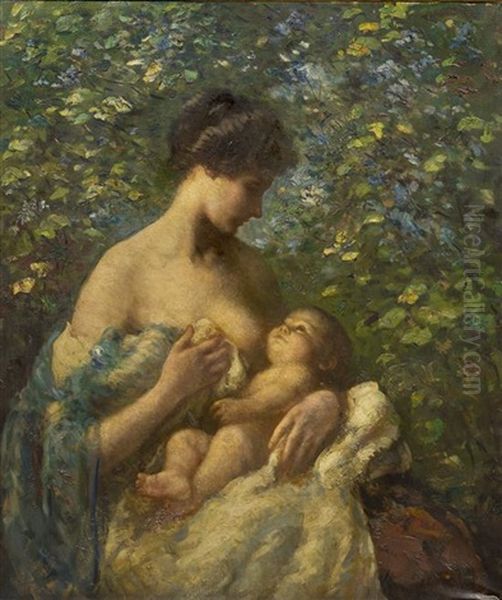 Mother And Child Oil Painting by Lillian M. Genth