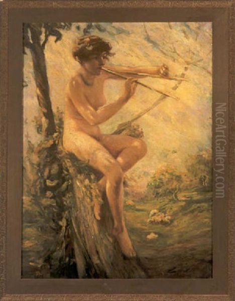 Pastoral Oil Painting by Lillian M. Genth