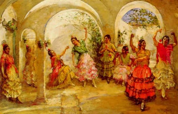 Danza De Andalucia Oil Painting by Lillian M. Genth