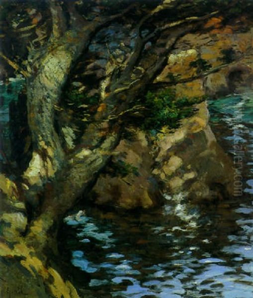 Point Lobos, Monterey, California Oil Painting by Lillian M. Genth