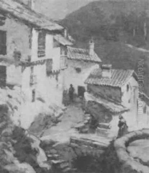 Italian Villa Oil Painting by Lillian M. Genth