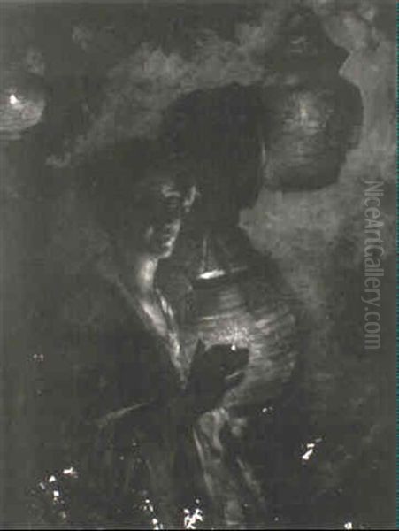 Chinese Lanterns Oil Painting by Lillian M. Genth