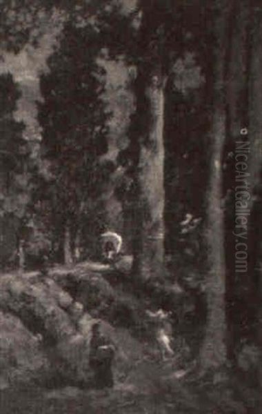 Encampment In Redwoods Oil Painting by Lillian M. Genth