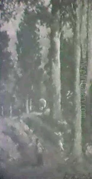 Encampment In Redwoods Oil Painting by Lillian M. Genth