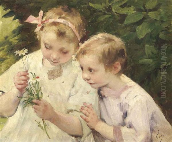 Des Fleurs Pour Maman Oil Painting by Henry Jules Jean Geoffroy