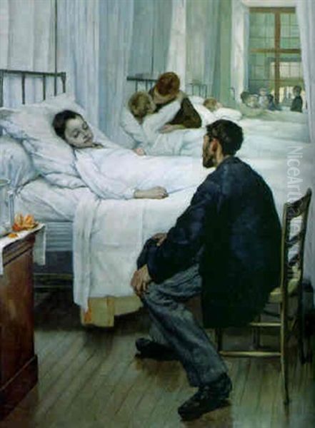 Le Jour De Visite A L'hopital Oil Painting by Henry Jules Jean Geoffroy