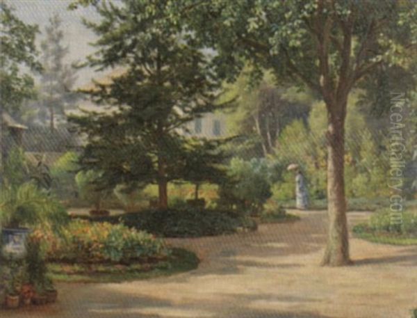 Villengarten Oil Painting by Jean Philippe George-Julliard