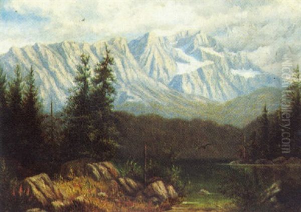 Berglandschaft Beim Eibsee Mit Zugspitze Oil Painting by Jean Philippe George-Julliard