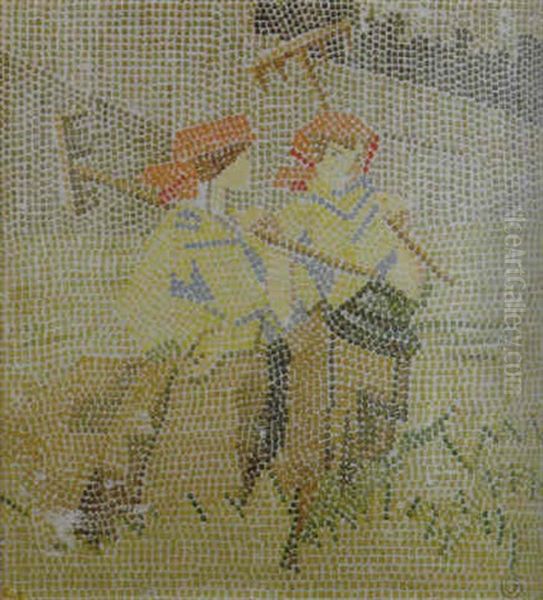 Contadine Oil Painting by Cornelio Geranzani