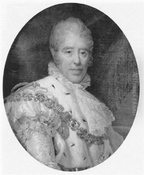 Portrait De Charles X Oil Painting by Francois Pascal Simon Gerard