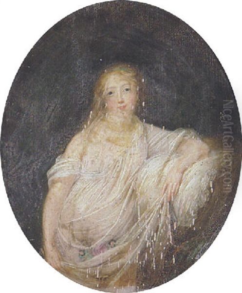 Portrait De Jeune Femme Au Voile Oil Painting by Marguerite Gerard