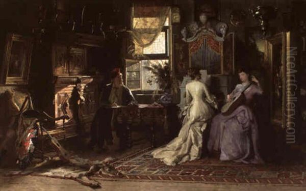 La Partie De Musique Oil Painting by Theodore Gerard