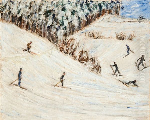 Skifahrer Oil Painting by Alexander Gerbig